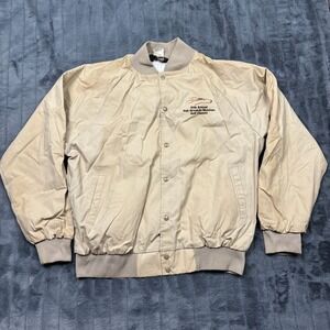 Vintage Auburn Sportswear Bomber Jacket Mens XL Tan Golf Classic Made in USA